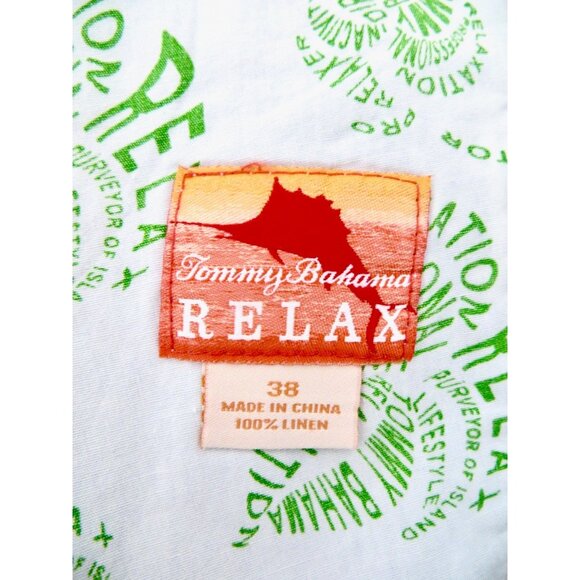 Tommy Bahama Provence Relax Shorts 100% Linen Blue White Pin Stripe SZ 38 - Picture 7 of 9